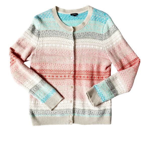 Talbot's Fair Isle Cardigan Sweater Medium - Picture 1 of 5